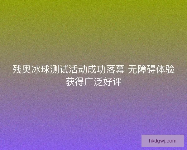 残奥冰球测试活动成功落幕 无障碍体验获得广泛好评