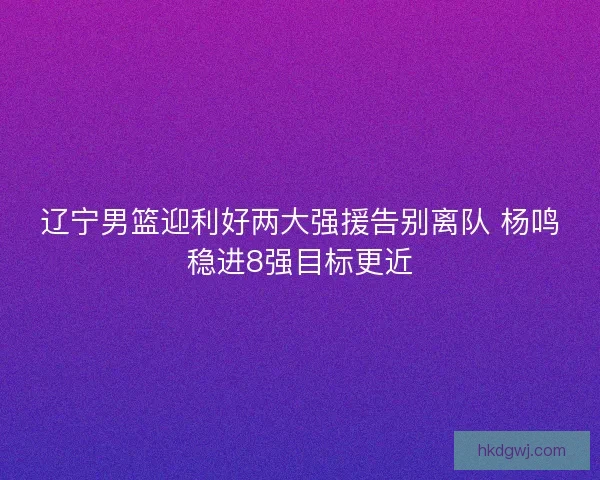辽宁男篮迎利好两大强援告别离队 杨鸣稳进8强目标更近