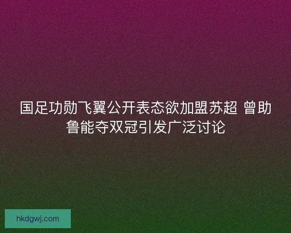 国足功勋飞翼公开表态欲加盟苏超 曾助鲁能夺双冠引发广泛讨论